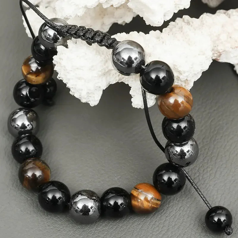 Bracelet en perles de pierre de tigre thérapeutique
